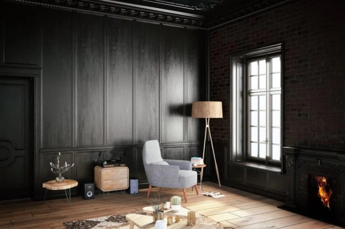 Black interior home design