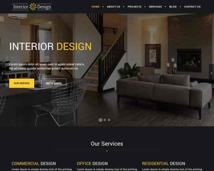 Interior website templates catching eye template templatemag